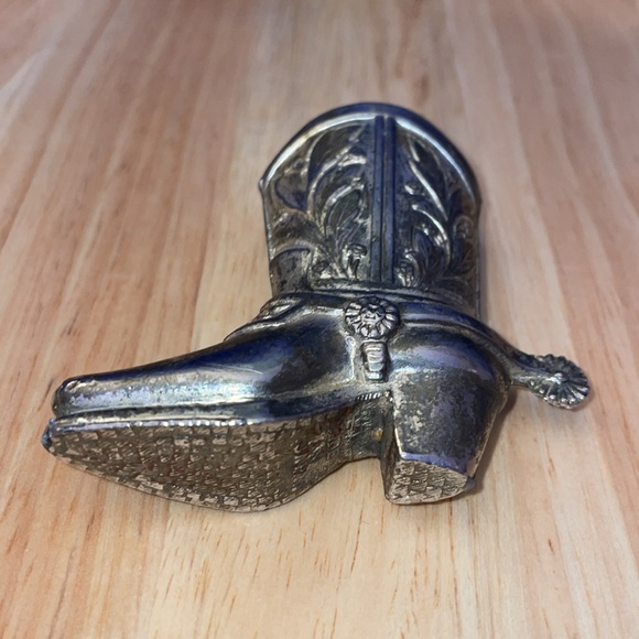 Vintage Silver Cowboy Boot Decorative Accent. - Picture 5 of 7